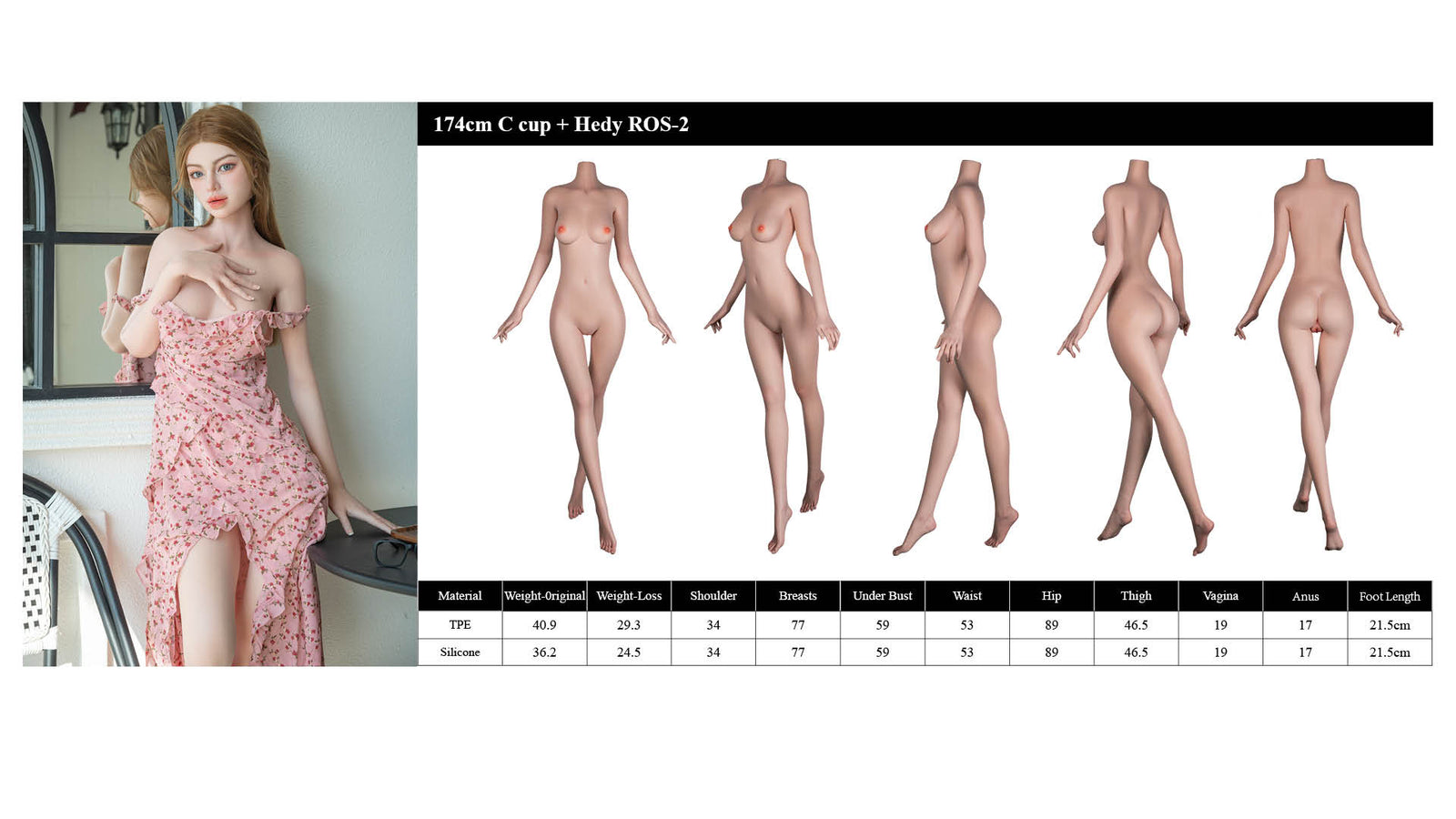 Hedy Sex doll (Starpery 174cm C-cup TPE+silicone)