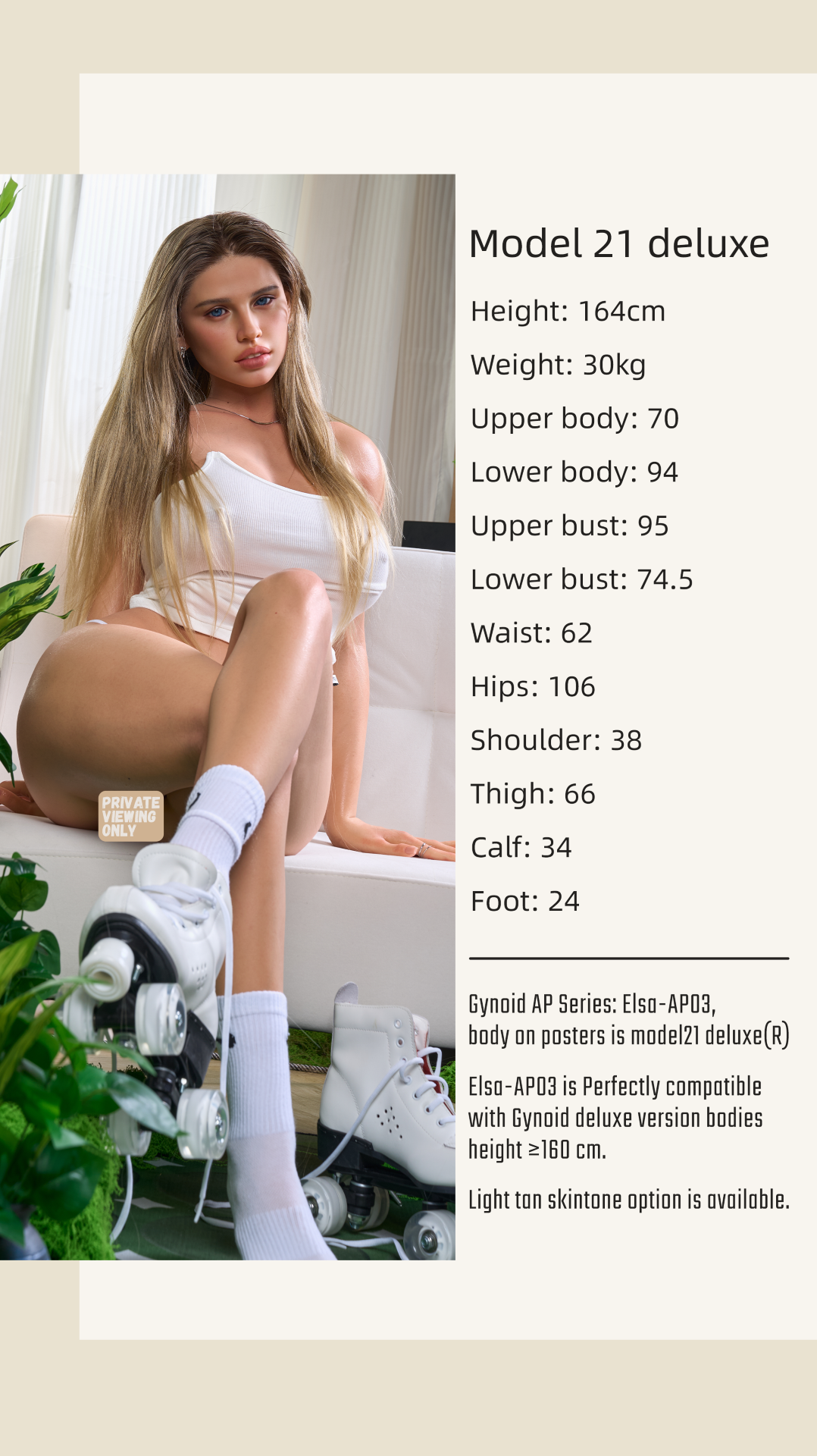 Lalka erotyczna Elsa Model 21 Deluxe (Gynoid Doll 164cm F-cup silikon)