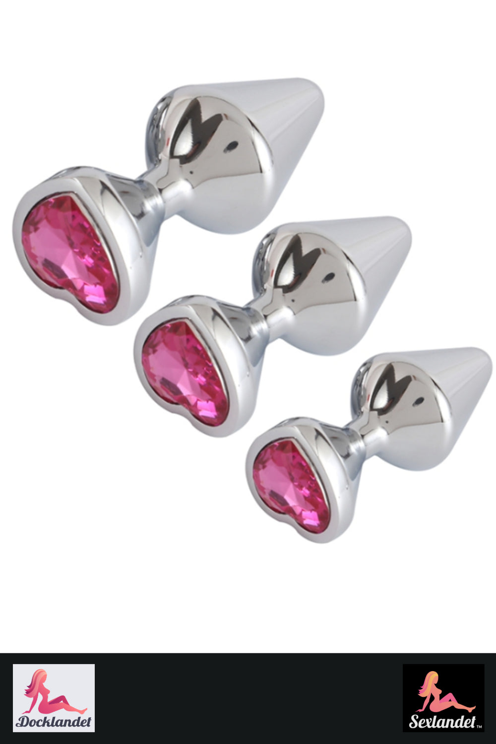 Wtyczka tyłka w aluminium - ustaw z 3 rozmiarami