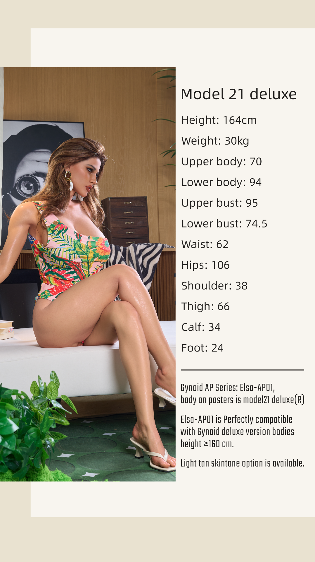 Lalka erotyczna Elsa Model 21 Deluxe (Gynoid Doll 164cm F-cup silikon)