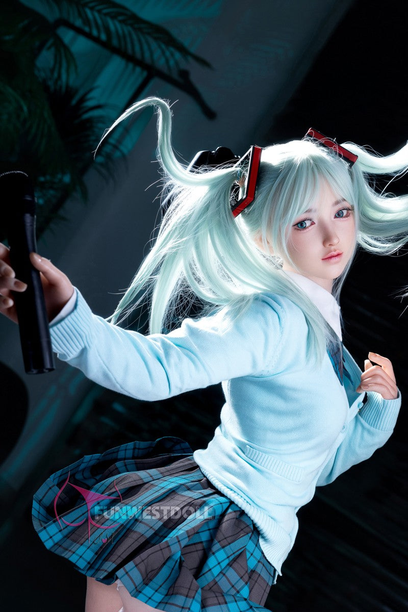 Hatsune Miko Sex Doll (FunWest Doll 159 cm a-cup #041S silikon)