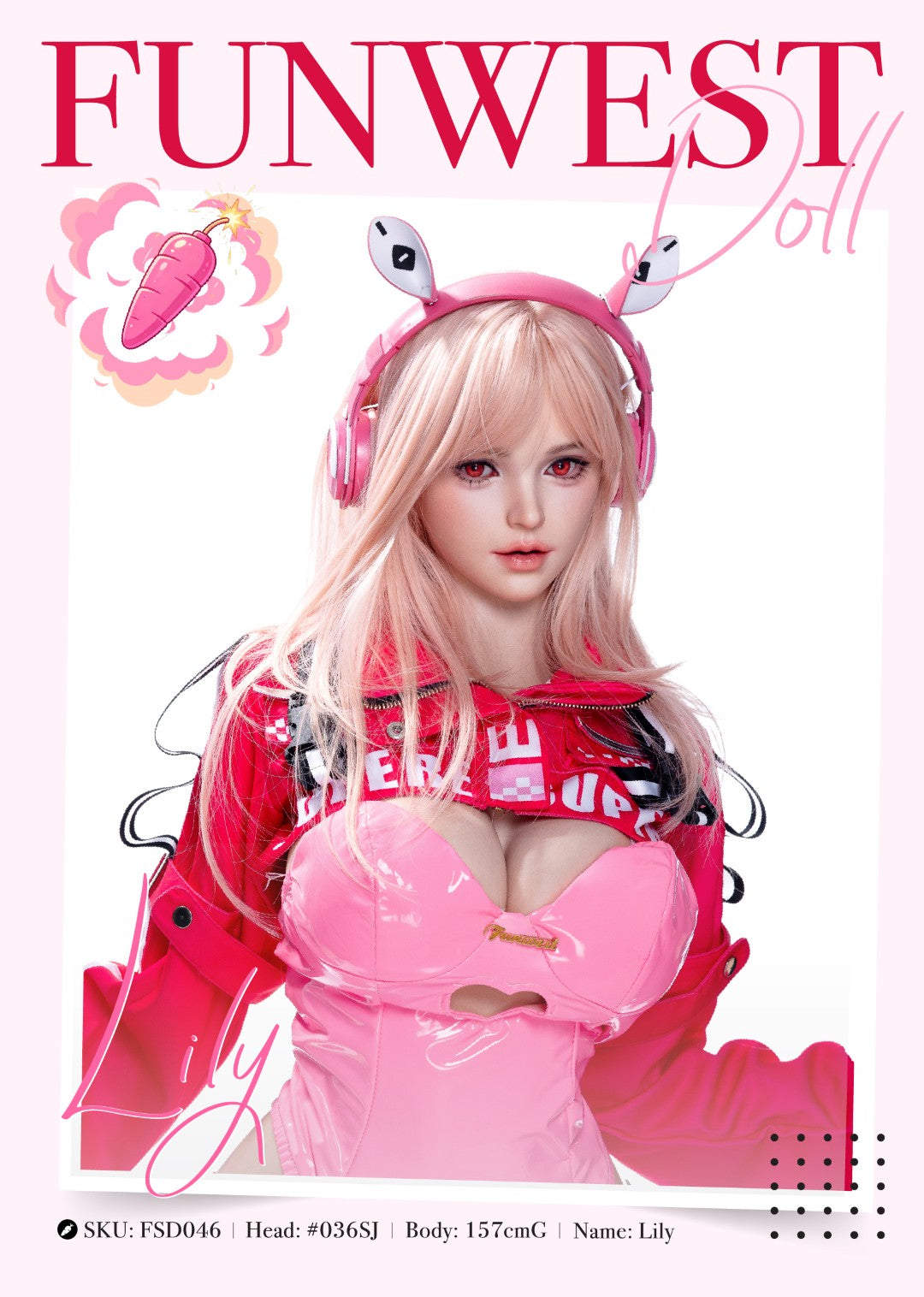 Lalka seksu Lily (FunWest Doll 157cm G-cup #036SJ RST silikon)