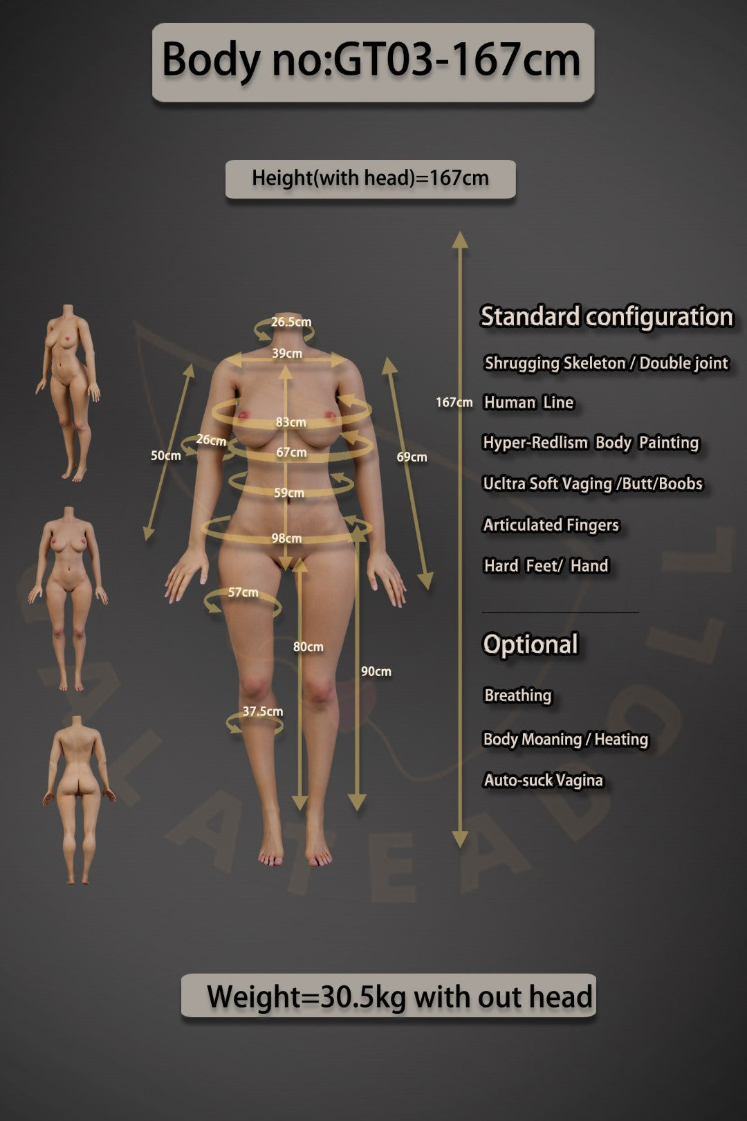 Lalka seksu Hailey (Galatea Doll 167cm D-cup #059 Silikon)