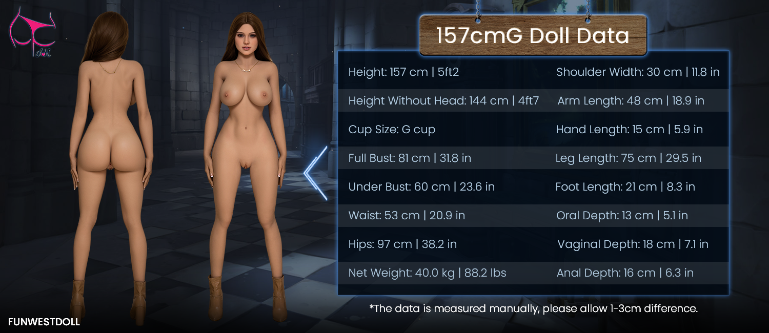 Różowa lalka seksu (FunWest Doll 157cm G-cup #043 TPE)